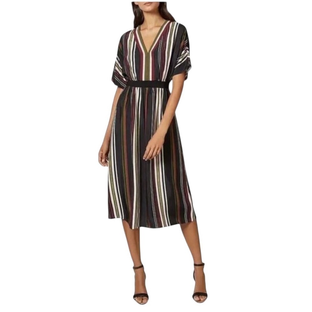 Ted Baker - Safiiya Striped V-Neck Fit & Flare Dress Size 0 (US 2)